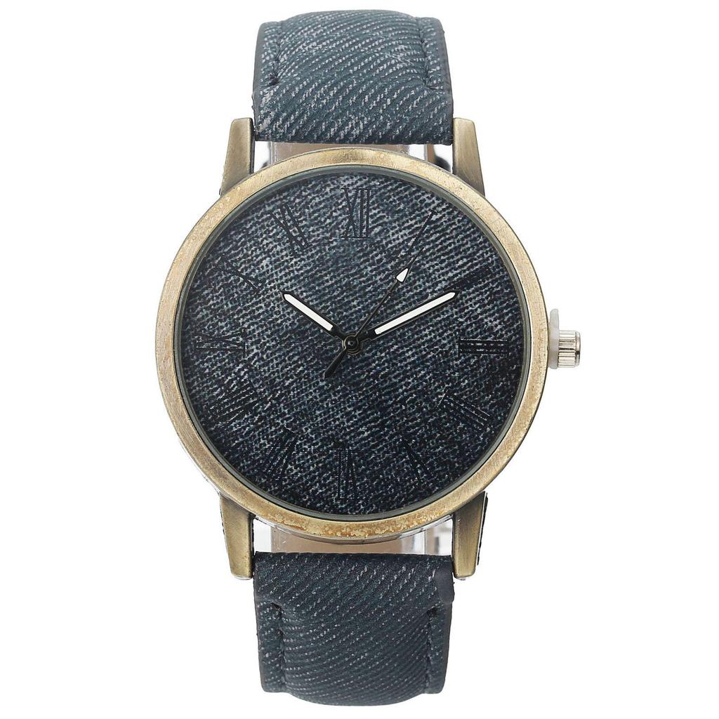 Fashion Multicolor Rome Number Clock Dial Student Leisure Denim Strap Quartz Watch