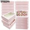 20pcs Treat Boxes with Clear Window Paper Gift Packaging Box Gift Boxes Pastry Packaging Box for Pastries Pies Muffins Chocolate Covered Strawberries