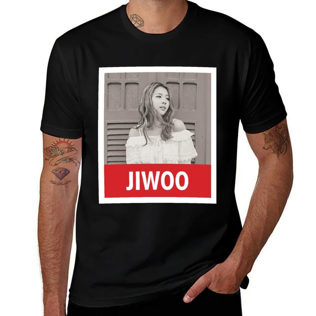 KARD JIWOO TShirt Basic Solid Color Casual Tee Shirt