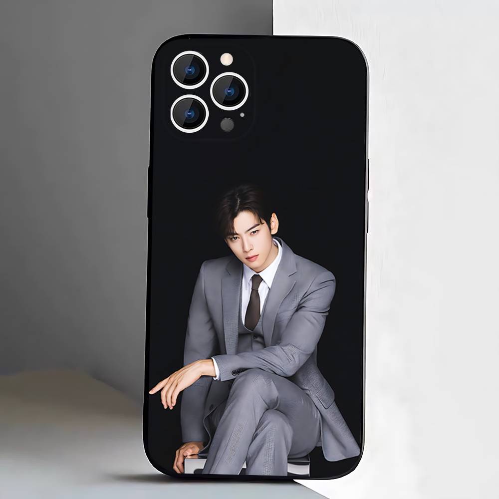 Чехол для телефона Cha E-EunWoo для iPhone 17,16,15,14,13,12,11,Pro,XS,Max,XR,Plus,E,SE4,Mini Черный Мягкий Чехол