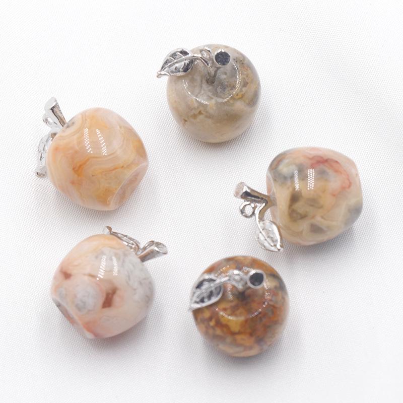 Натуральный Кристалл Агат Полудрагоценный Камень Аметист Подвеска Яблоко Рождественский Подарок