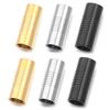 5Pcs Stainless Steel Strong Magnetic Clasps Gold Cylindrical Buckle For Round Leather Bracelet Connectors DIY Jewelry Accessory