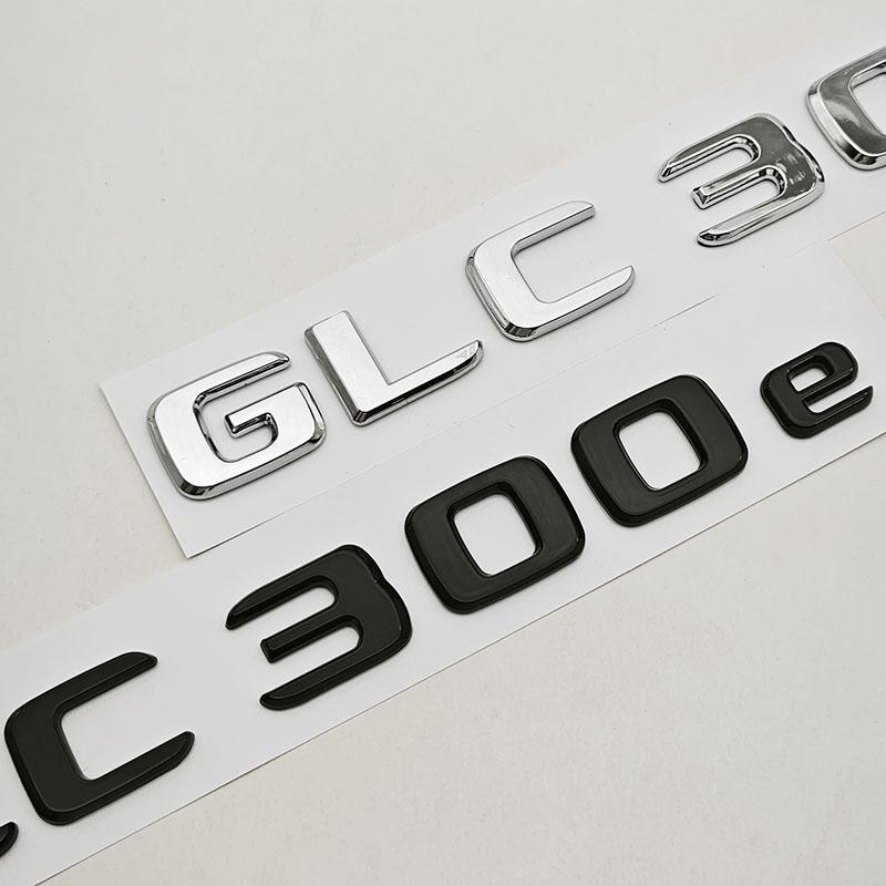 3D ABS Car Letters Logo GLC 300e Badge Sticker Rear Trunk Emblem Decals For Mercedes Benz GLC 300e X254 Tail Marking Accessories AJ1