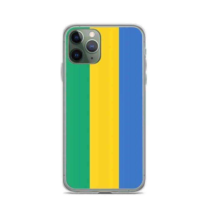 Coque iPhone - Drapeau Gabon - iPhone 11 Pro - Souple - Design Fin - Plastique Transparent