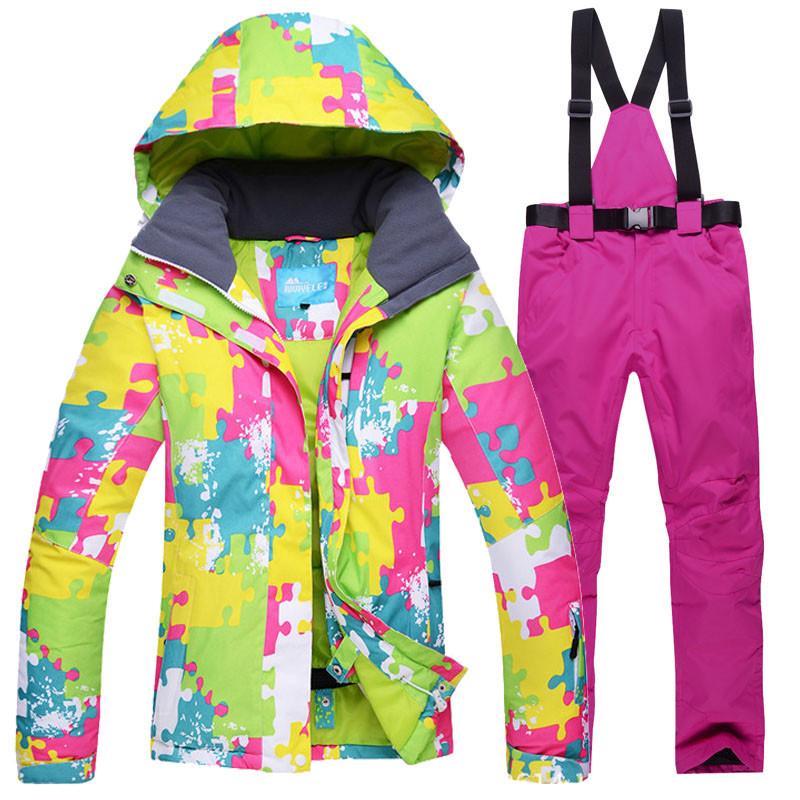 Зимний мужской и женский лыжный костюм, уличный теплый ветрозащитный водонепроницаемый костюм для катания на лыжах, сноуборде, мужская и женская лыжная куртка, лыжные штаны, зимний комбинезон