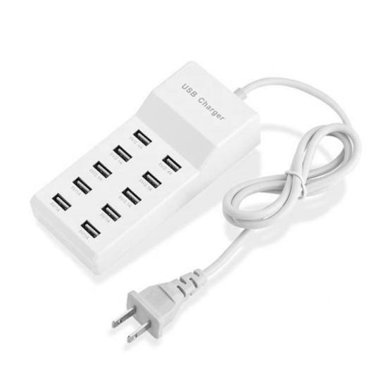 10 Ports USB Station Power Adapter Fast Charging Phone Tablet Camera Charger Hub