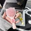 Милый Зеркало-расческа с лапкой кошки и бантом: Портативная массажная расческа с воздушной подушкой 2-в-1 для нежных девушек