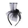 Kids Vintage Fascinator Top Hat Exquisite Glitter for Tea Party Children Costume Pillbox Hat Headwear for