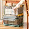 Transparent Storage Bin Foldable Storage Trunk Open Storage Box Home Wardrobe Clothes Organizer Large Capacity Sundries Box
