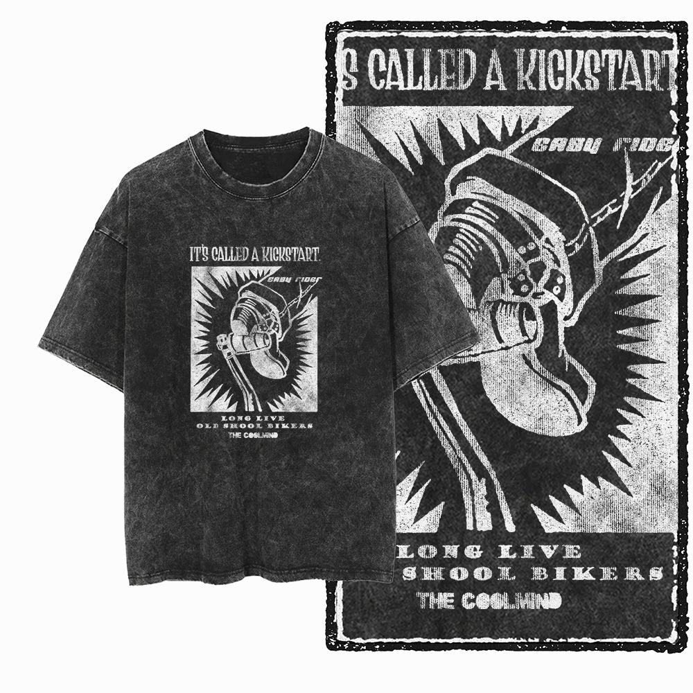 YM МОТОЦИКЛ ТЕМА Хлопковая футболка с принтом, кислотной стиркой, графическая, унисекс, крутая уличная одежда, мужские футболки, футболка для мужчин