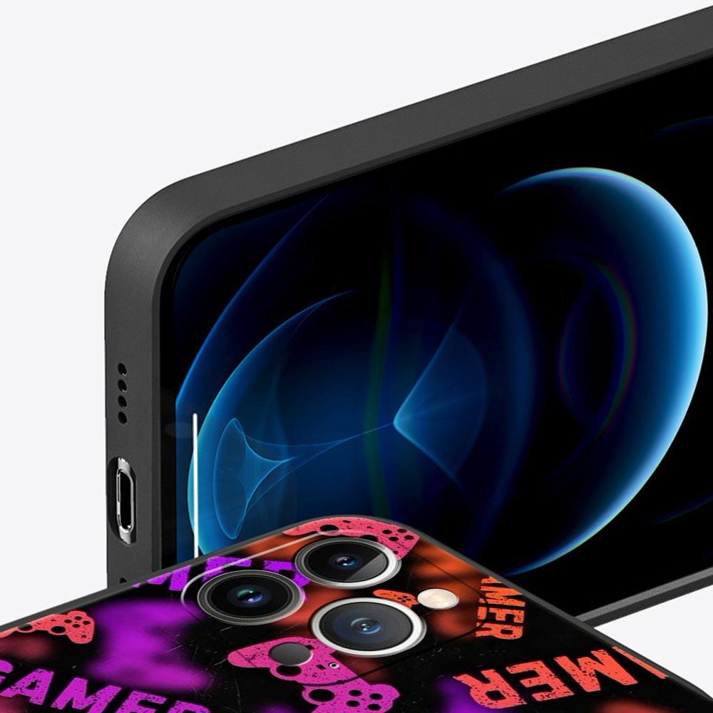 Game Controller Graphic Phone Case For iPhone 17 16 15 Pro Max 11 12 13 14 7 8 Plus SE 2020 X XR XS Cover Soft Black