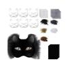 DIY Therian Mask Kit with Felt Fabric Sheet Plush Faux Fur Eye Mesh Blank Cat Mask Blank Animal Dress Up Mask for Boys Girls