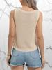 Women's Sleeveless Crochet Knit Tank Top Crew Neck Hollow Out Casual Summer Pullover