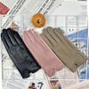 Теплые перчатки женские осенние бархатные утолщенные протеиновые кожаные перчатки для сенсорных экранов холодостойкие велосипедные эластичные хлопковые перчатки для сенсорных экранов