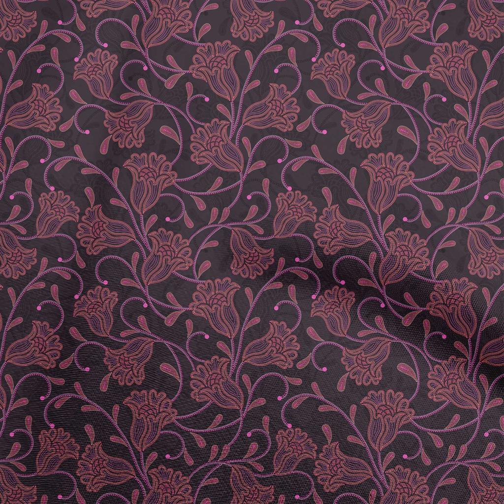 oneOone Cotton Flex Gray Fabric Dotted Floral Diy Clothing Quilting Fabric Print Fabric By Yard 40 Inch