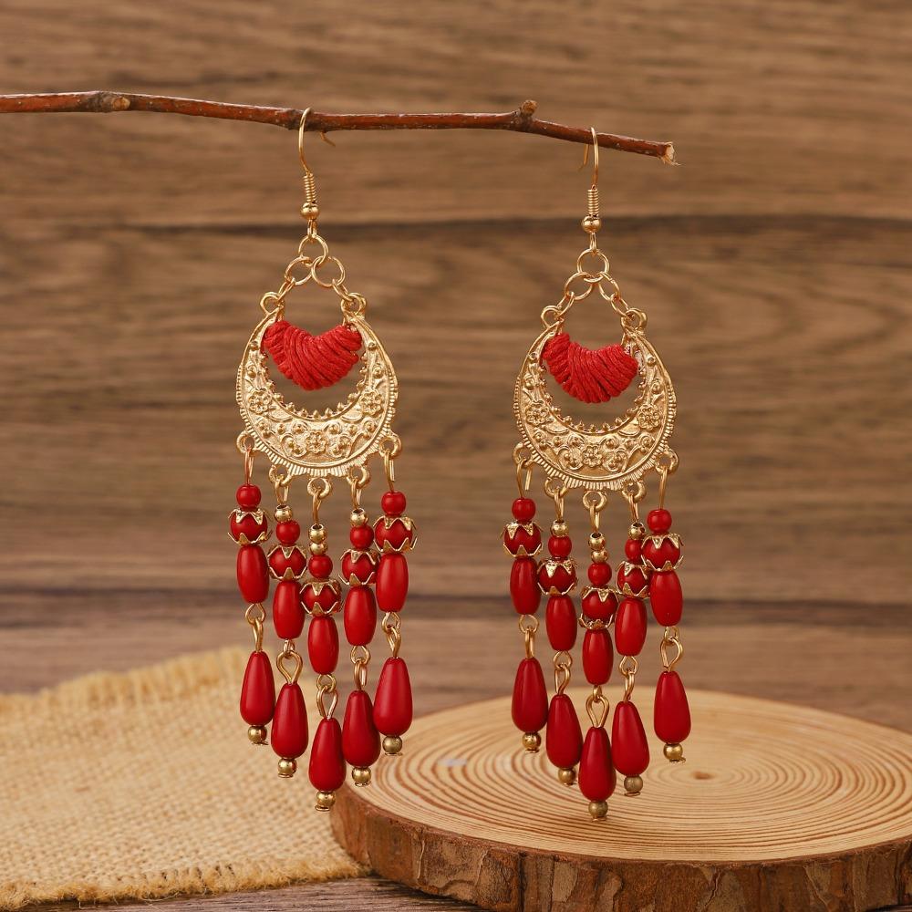Boho Ethnic Dangle Earring Metal Ear Studs Vintage Drop Pendant Earrings  Jewelry