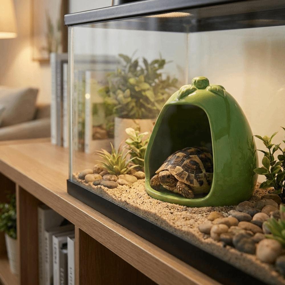 Mushroom Shaped Ceramic Hamster Hideout Chew-Proof Pet Sleeping Nest for Turtle Hedgehog