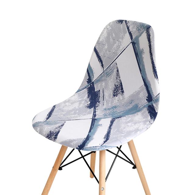 Новый стиль, чехол на стул в виде ракушки с принтом, эластичный чехол для кухни, безрукий, чехлы на обеденный стул, моющийся эластичный чехол на сиденье для банкета, дома