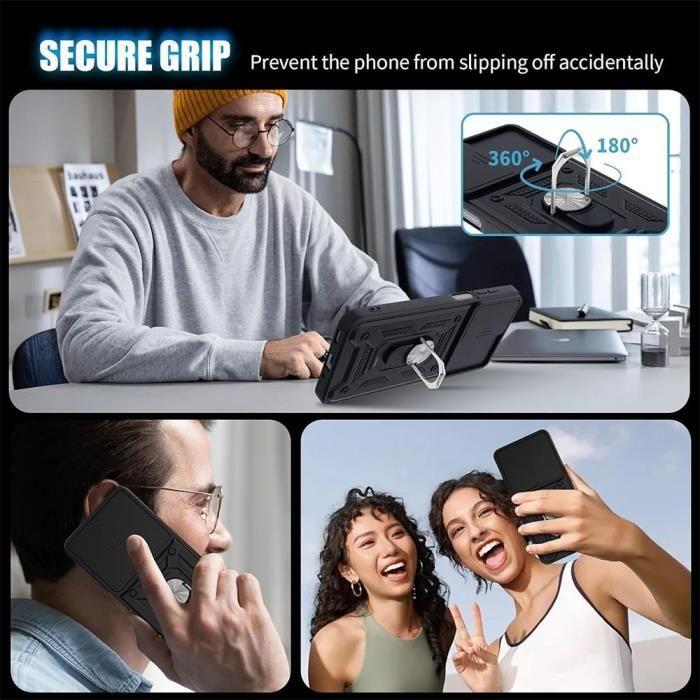 Coque pour Samsung Galaxy S25 Ultra, Noir Protection Renforcée Antichoc Cache Caméra Anti-Rayures Rigide