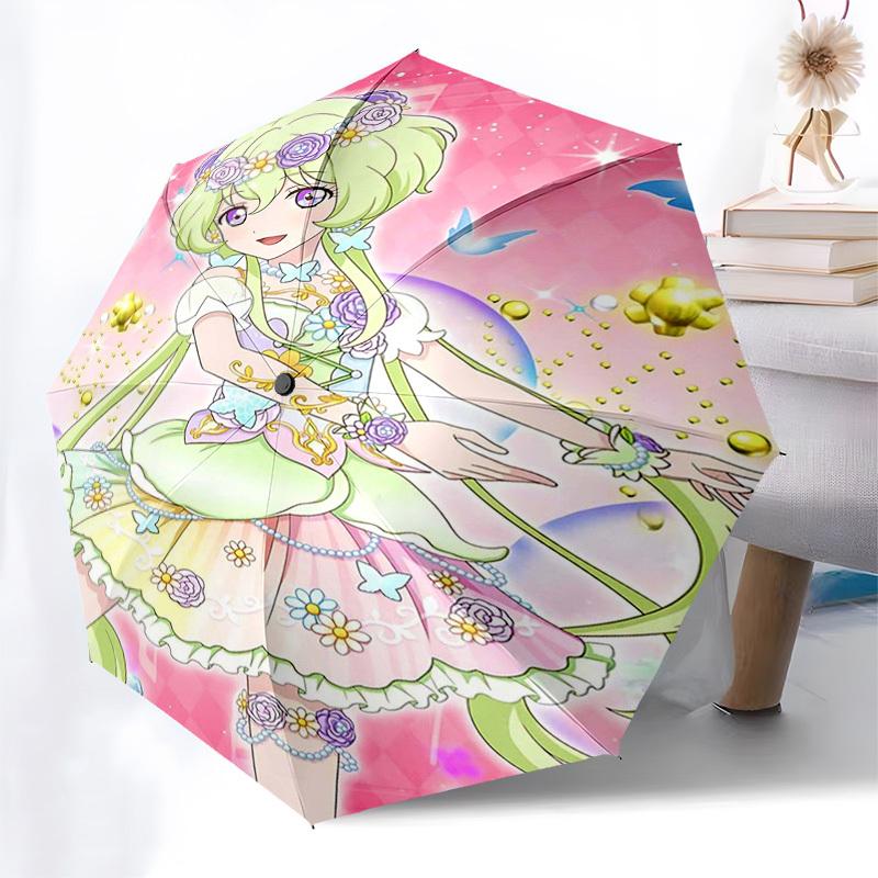 1 шт. Зонт Precure для улицы - Автоматическое открытие/закрытие, Портативная 3-складная конструкция с железным каркасом для праздничных подарков, Путешествий, Ежедневного использования, Подходит для Fa