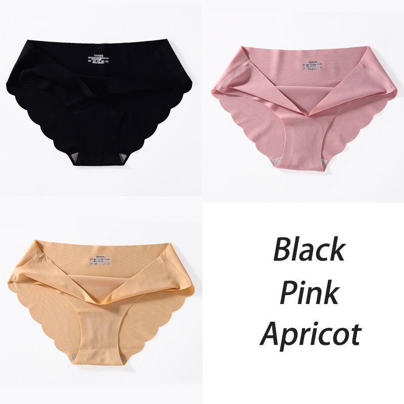 3PCS/Set Seamless Silk Women's Panties Briefs Women Underwear Female Underpants Comfortable Silk Panty Sexy Woman Lingerie M-XL