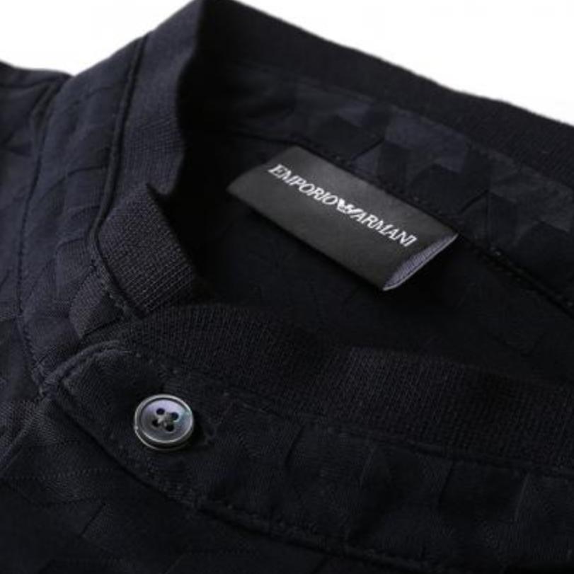 Emporio Armani Мужская однотонная фактурная футболка-поло с коротким рукавом FW23 Топы Темно-синий 3R1F71-1JGYZ-09J4