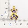 Nidin 6 Colors Choice Cubic Zirconia Bear Pendant Necklace for Women Cute Cartoon Animal Clavicle Chain Fashion Jewelry Gifts