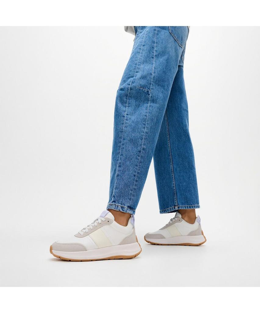 Fitflop [F-Mode] Women'S Leather/Suede Platform Sneakers - Urban White/Cool Lilac (Ft59K2N192)