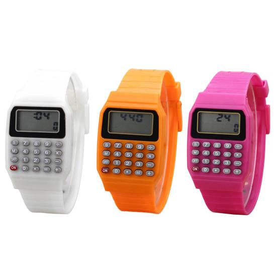 Детские цифровые квадратные мини портативные часы-калькулятор для экзаменов, детский подарок