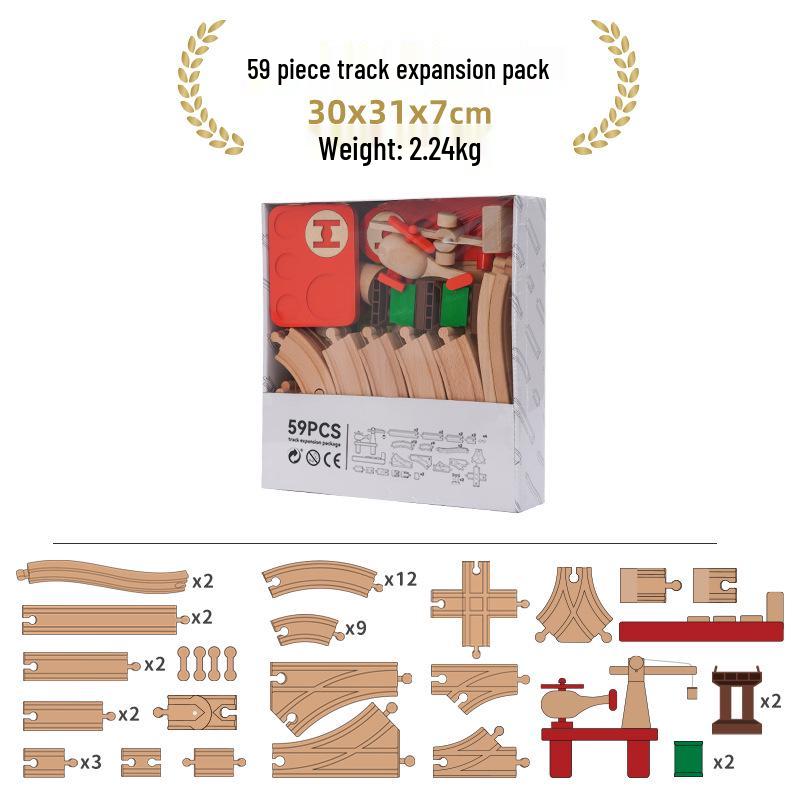 Wooden Electric Train Track Building Blocks - Compatible with Thomas