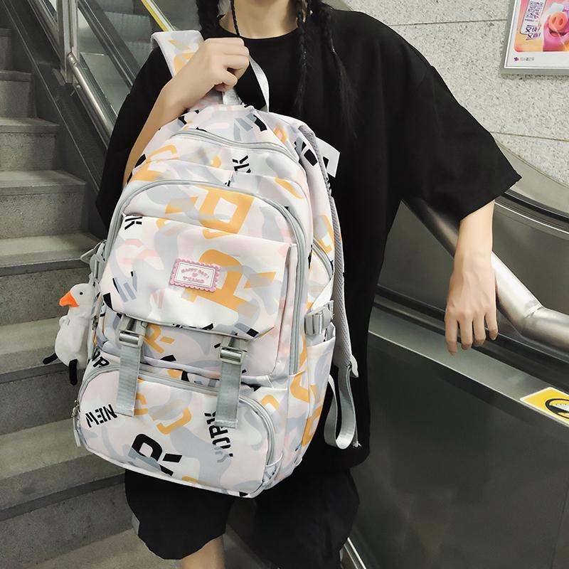Рюкзак мужской большой вместимости рюкзак с граффити женский школьный рюкзак для учащихся старших классов средней школы