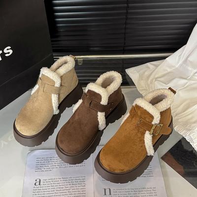 Женские зимние легкие теплые дутые сноубутсы на толстой подошве, нескользящие, износостойкие, повседневные кроссовки, хлопковые ботинки