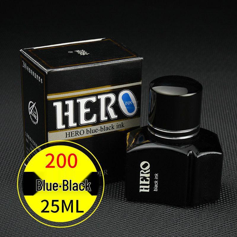 Перьевая ручка Hero Gold со специальными незасыхающими чернилами без углерода: Черный 234, Красный 200, Сине-черный 440.