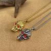 Jewelry Titanium Steel Skull Personality Retro Red Eye Hip-hop Punk Necklace for Men