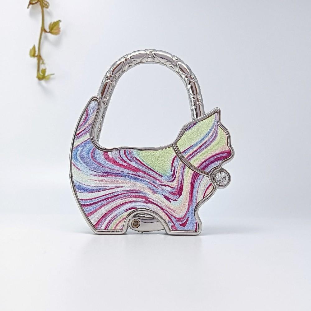 Милая форма Кошка Крючок для сумки Прекрасный дизайн Складной Складной Крючок для сумки Портативный Материал сплава Крючок для края стола Домашнее украшение