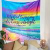 "My God Turns Darkness Into Light" Patterned Tapestry Decorative Wall Hanging, Home Bedroom Living Room Decor