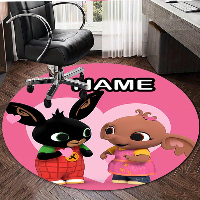 Customizable B-Bing Bunny3 Round Non-Slip Carpet - Ideal for Garden, Picnic, Office, Perfect for Decoration, Suitable For All Seasons