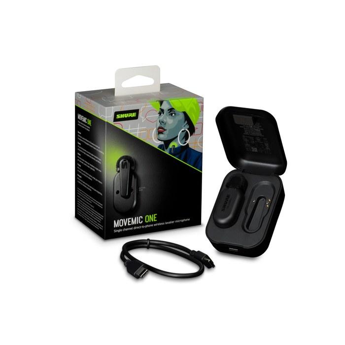 Беспроводной петличный микрофон Shure MoveMic One MV-ONE-J-Z6: Беспроводной петличный микрофон 8,2 г, для iPhone и Android, Bluetooth, 8-часовая батарея, IPX4,