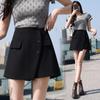 2025 Spring/Summer Women's A-line Irregular High Waist Button Embellished Wide Leg Skirt Shorts