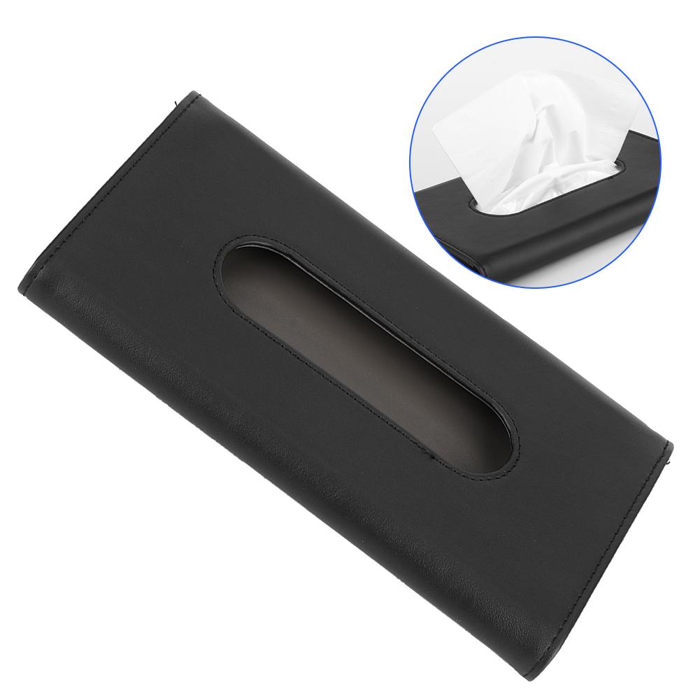 Portable PU Leather Car Sun Visor Tissue Boxes Dispenser Napkin Paper Towel Holder for SUV Truck