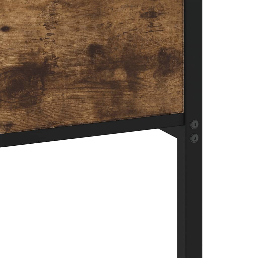 Metal Bed Frame without Mattress Smoked Oak Finish 75 x 190 cm