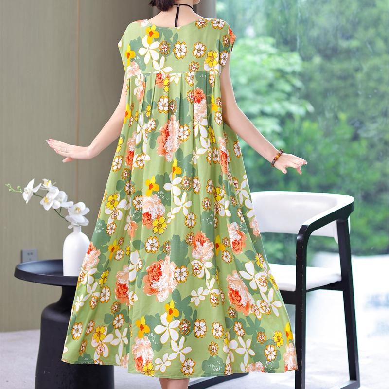 Летнее винтажное платье больших размеров, женские свободные повседневные элегантные длинные платья без рукавов большого размера