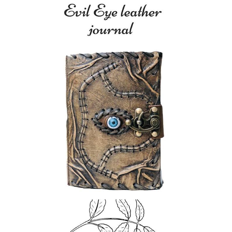 Фокус-покус Книга Заклинаний Кожаный Журнал Бумага с Декле Краем Журнал Гримуара Третьего Глаза Винтажный Кожаный Журнал Книга Теней Журнал