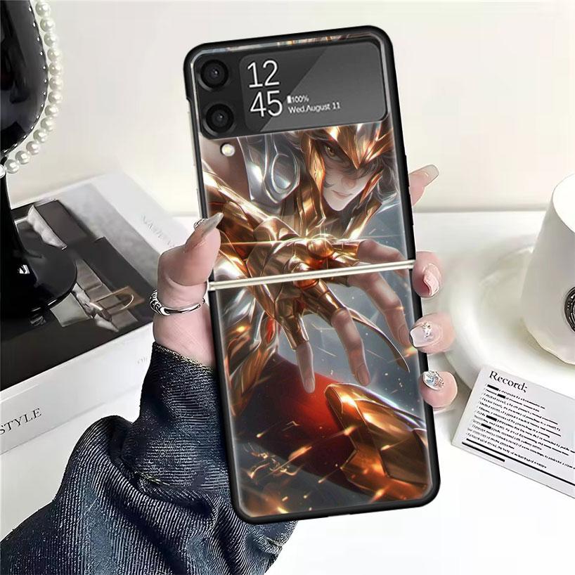 Saint Seiya Cool Cases For Samsung Galaxy Z Flip 4 5 6 7 3 Z Flip7 Flip6 Flip4 Flip5 Flip3 5G Hard Shockproof Fundas Cover