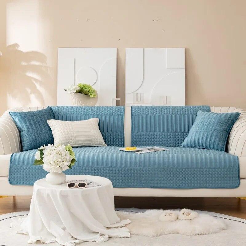 Autumn and Winter Luxury Plush Quilted Sofa Cushion Modern Simple Non-slip Sofa Cushion Towel Cover