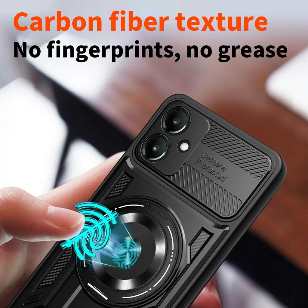 For Samsung Galaxy A06 4G Case Compatible with MagSafe Rotating Kickstand TPU+PC Phone Cover