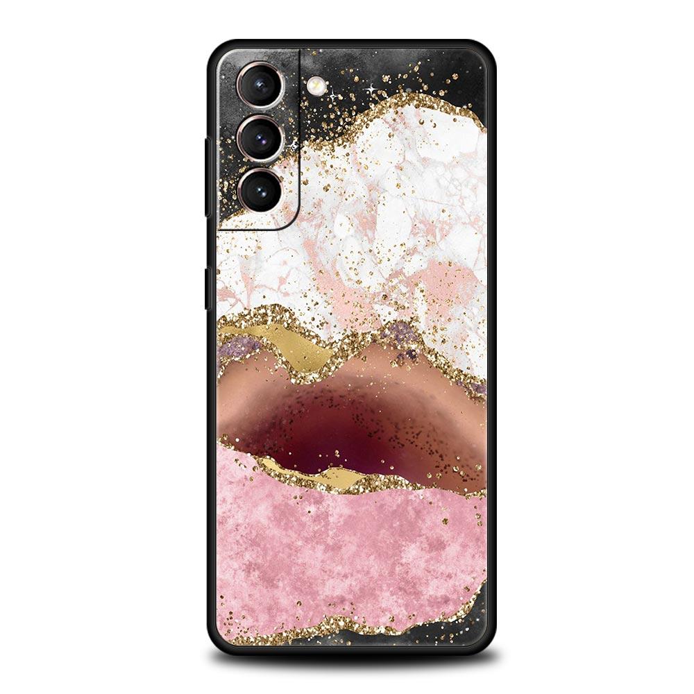 Радужный блестящий агатовый мраморный художественный чехол для телефона для Samsung Galaxy S23 S22 S21 S20 FE Ultra 5G S10 S10E S9 S8 Plus 10 20, мягкий чехол