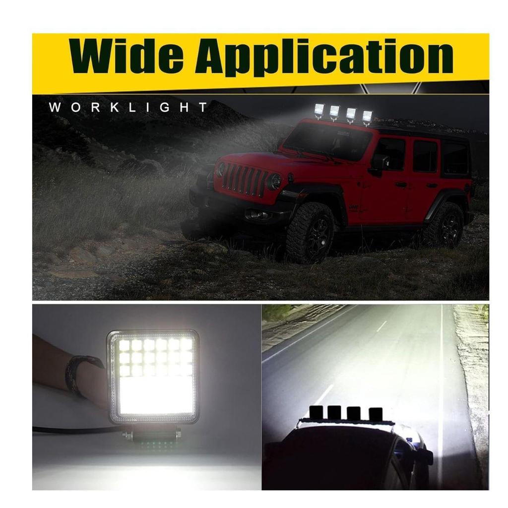 Рабочие фары для трактора 4 дюйма 126 Вт светодиодные прожекторы, 12 В–24 В внедорожные фары для грузовика, квадроцикла, UTV, лодки, пикапа, гольф-кара, снегоуборщика – 2 шт.