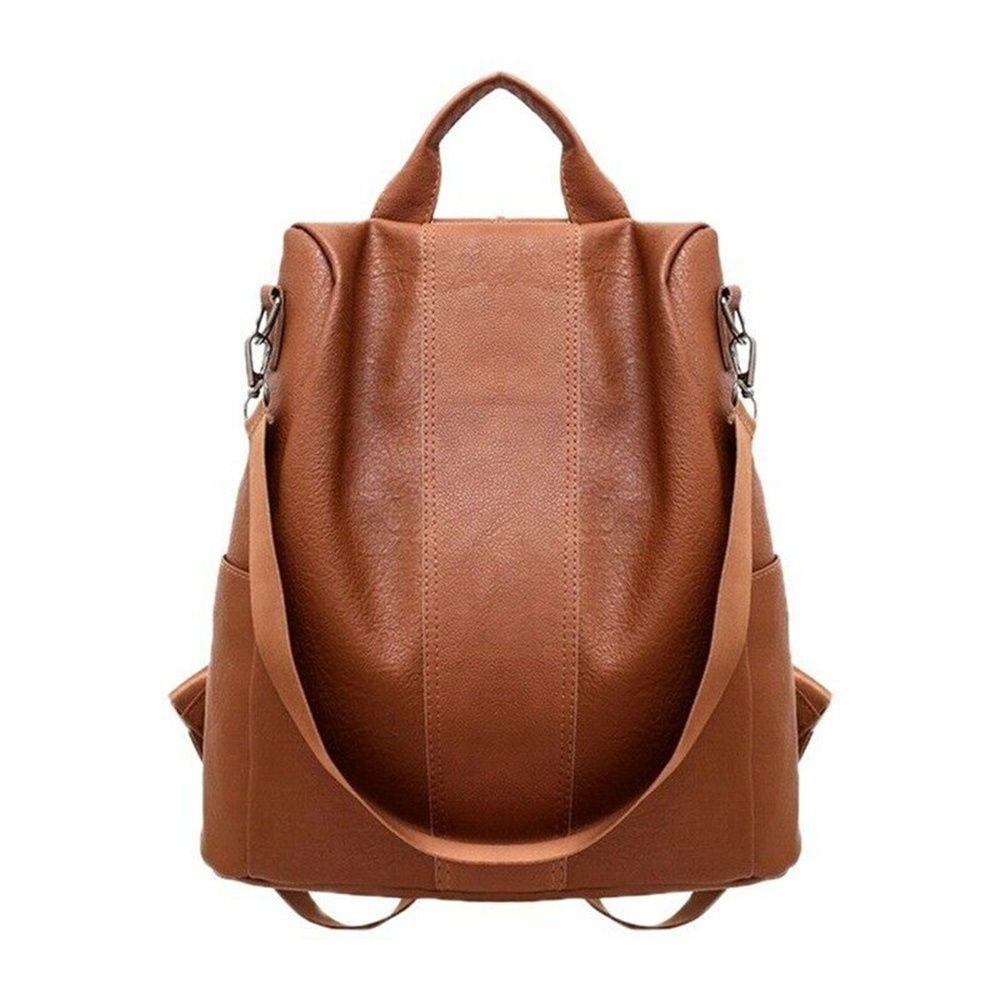 Practical PU Leather Women Travel Satchel Waterproof Rucksack Anti-Theft Bag School Shoulder Backpack