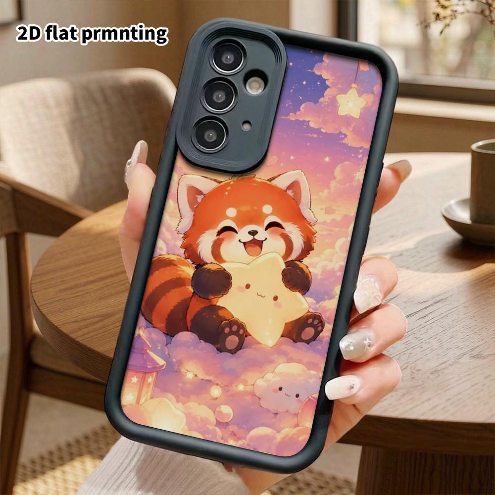 Phone Case: 2D flat, suitable for Samsung Galaxy A34 A35 M05 M06 S20 S22 S21 FE Plus 5G protective case, cloud little panda, perfect Christmas and Hal